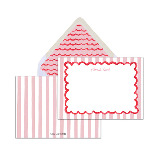 Pink Scallop Stationery