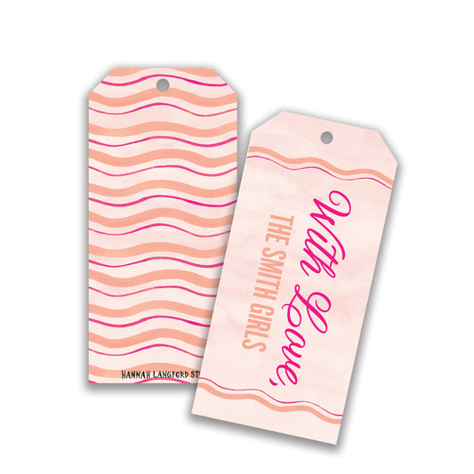 Pink Scallop Wave Gift Tags