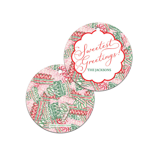 Ribbon Candy Christmas Gift Tag