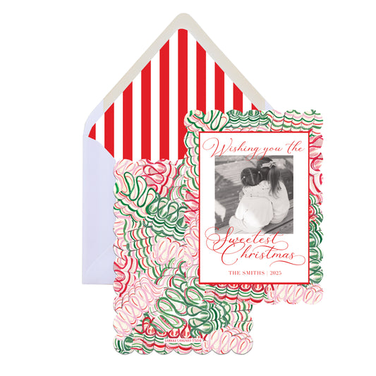 Ribbon Candy Christmas Card