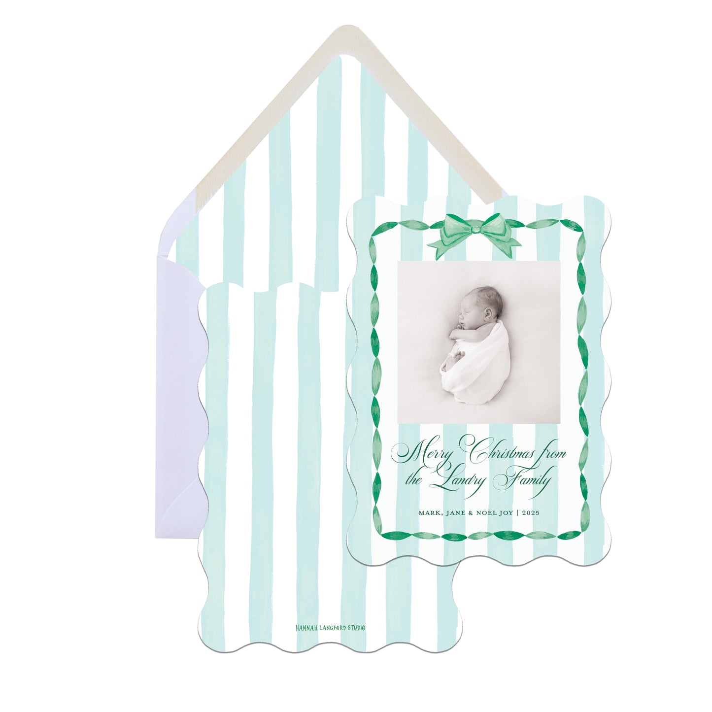 Ribbon Curls Christmas Card