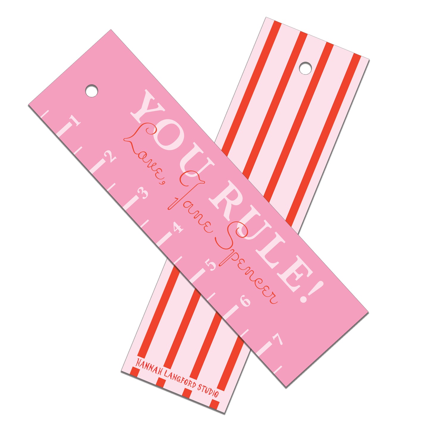 Ruler Gift Tag, Pink