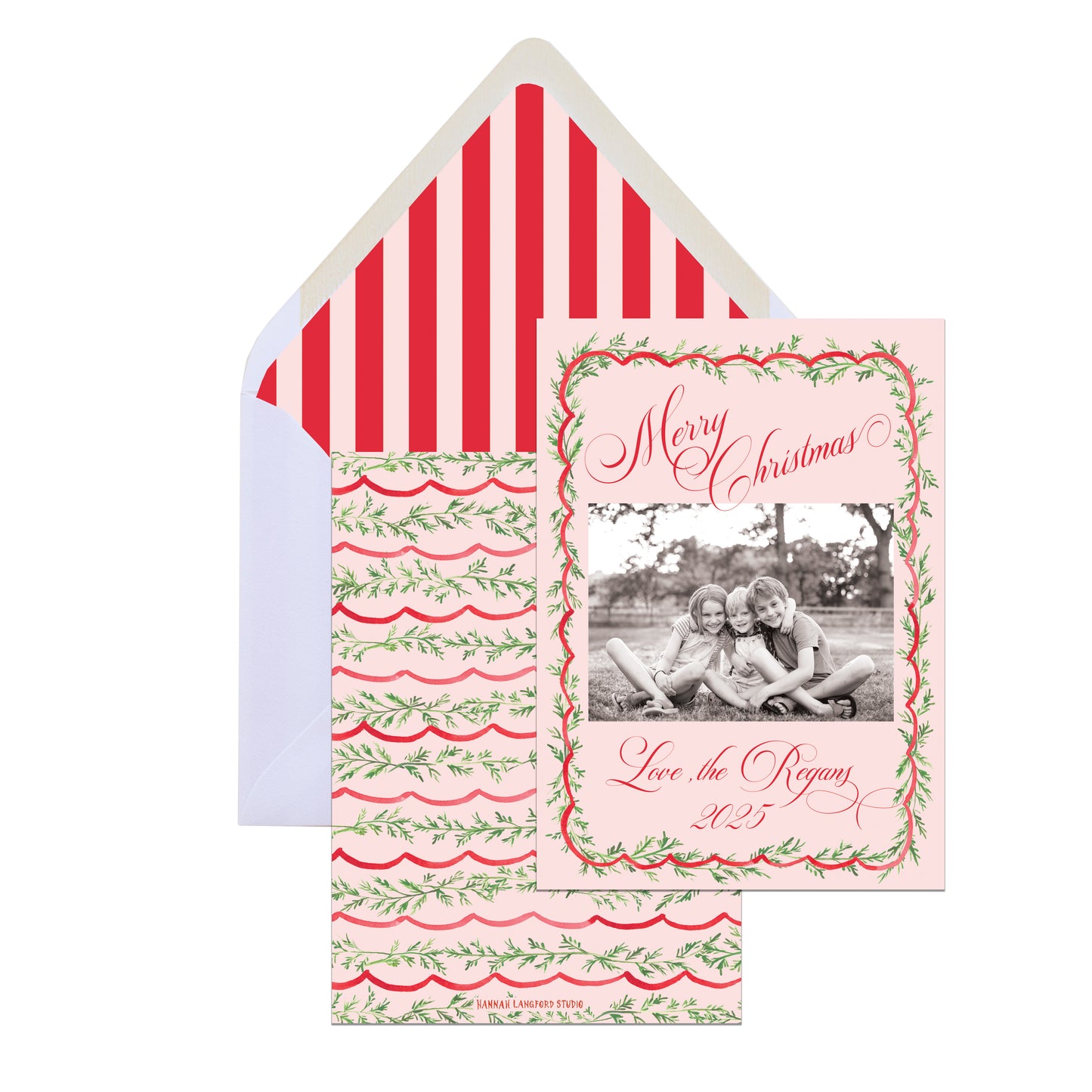 Scalloped Border Christmas Card