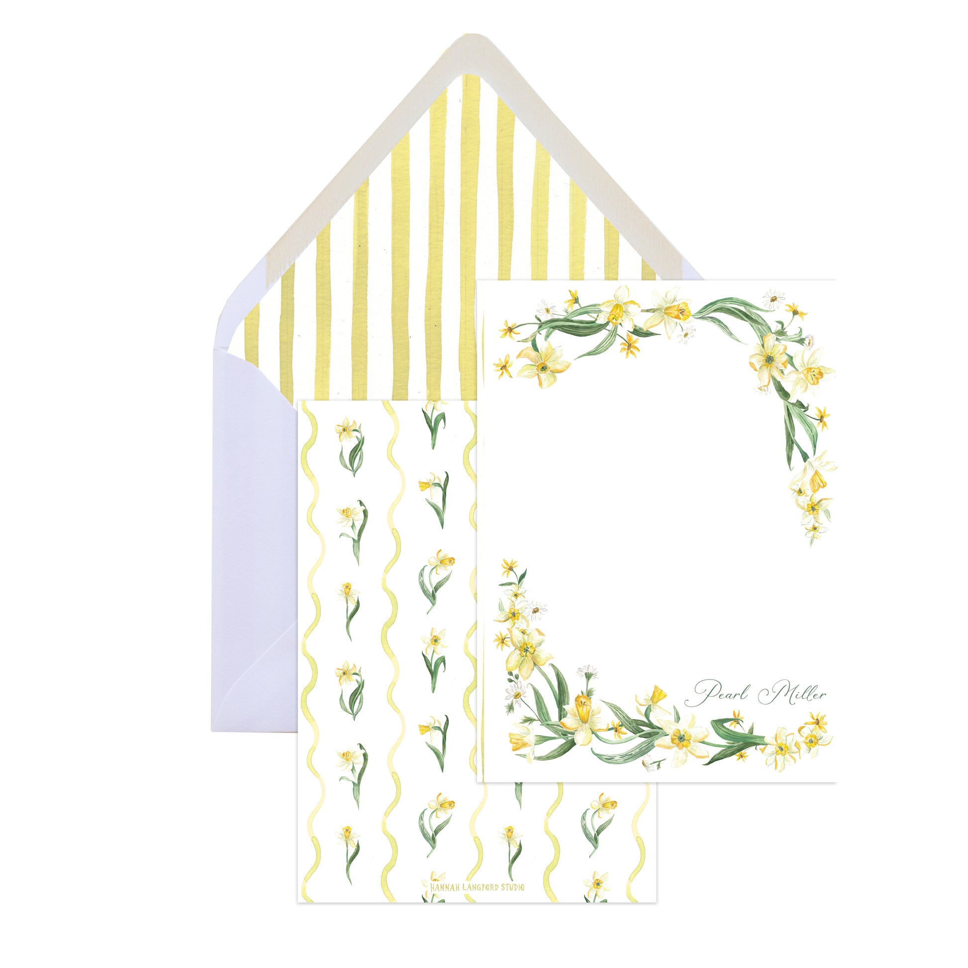 Floral card with matching envelope on a white background