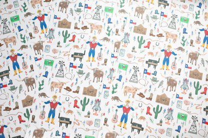 Texas-themed wrapping paper.