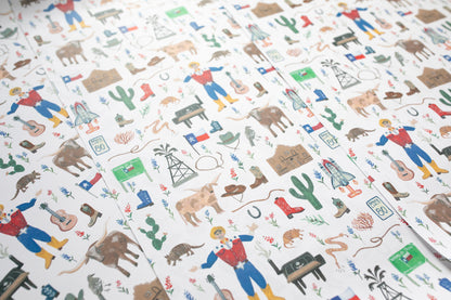 Texas-themed wrapping paper