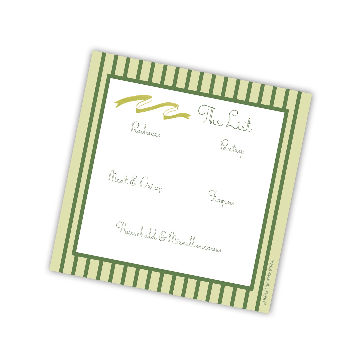 Type A Grocery Notepad, Green