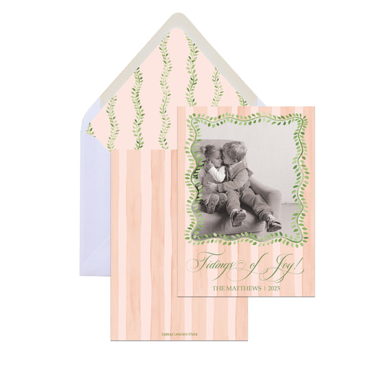 Peachy Vines Christmas Card