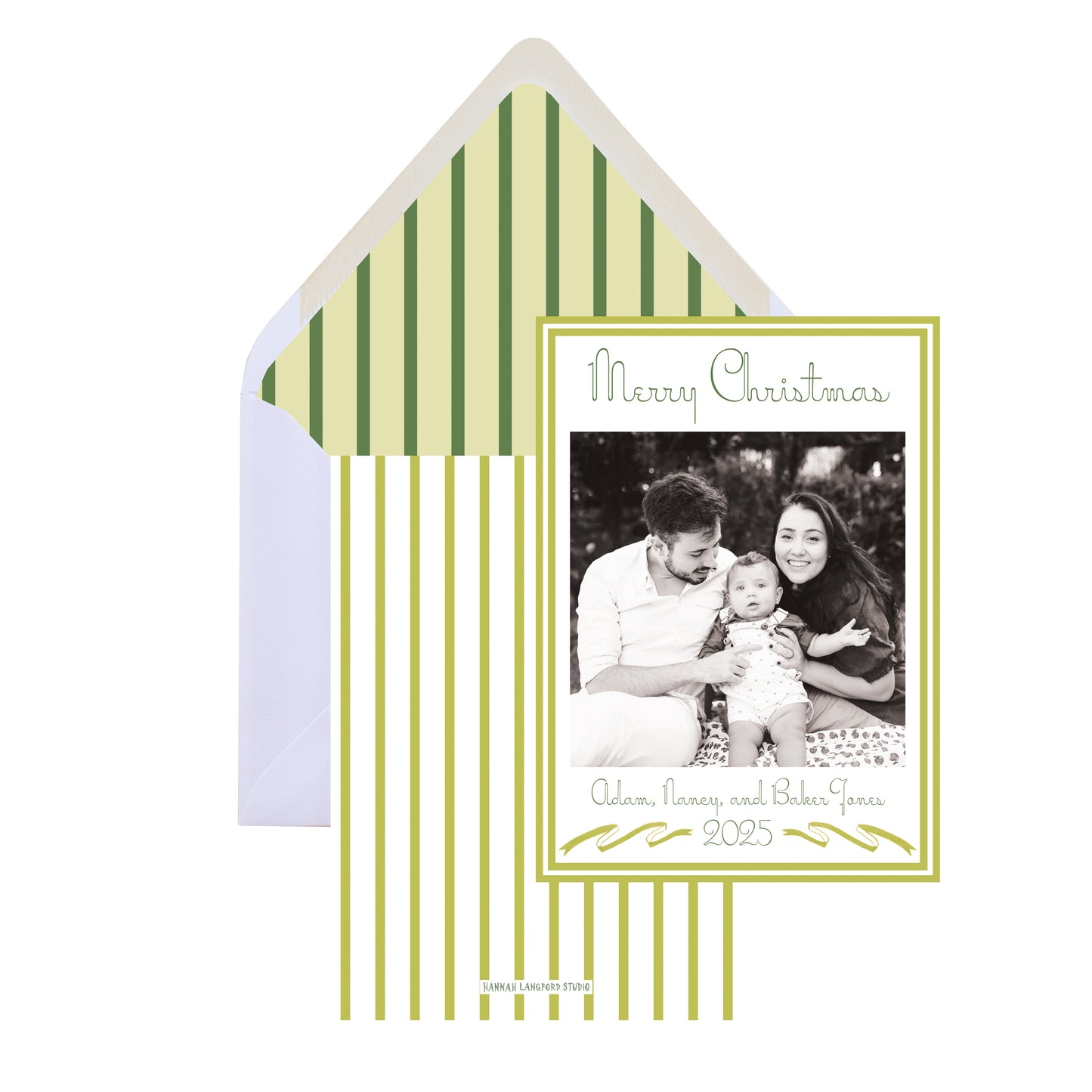Vintage Stripe Christmas Card