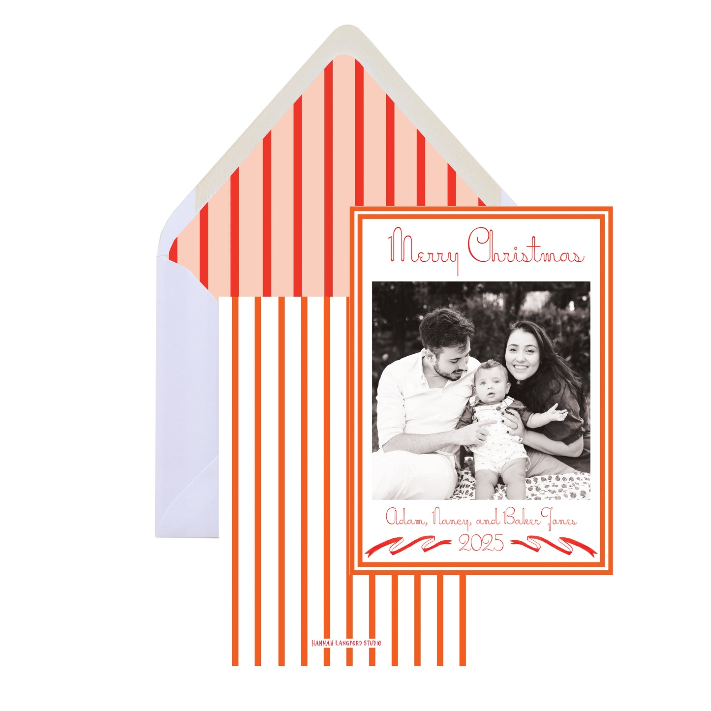 Vintage Stripe Christmas Card