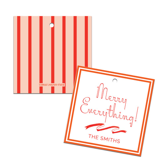 Orange Vintage Stripe Gift Tag