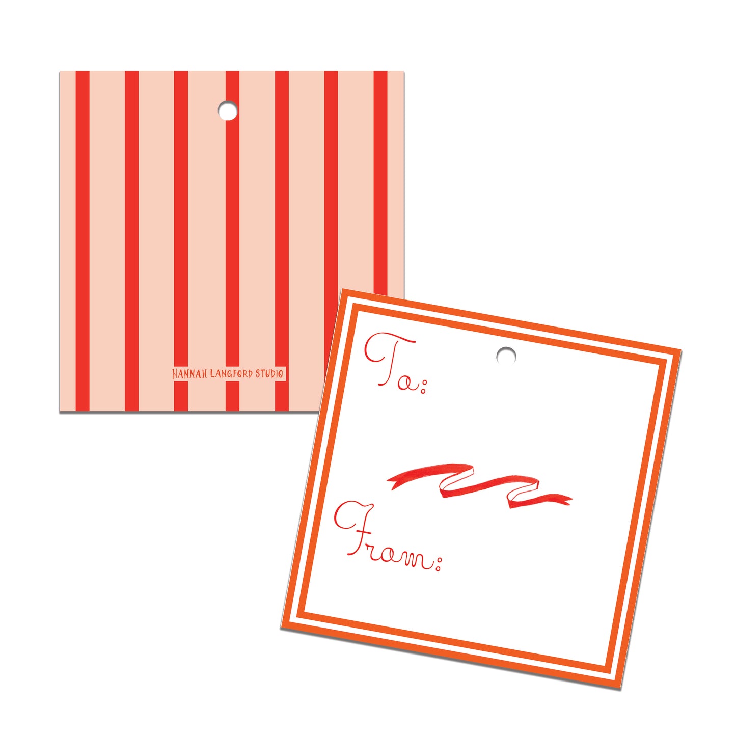 Orange Vintage Stripe Gift Tag