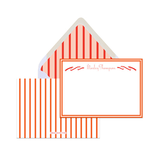 Vintage Stripe Stationery, Orange