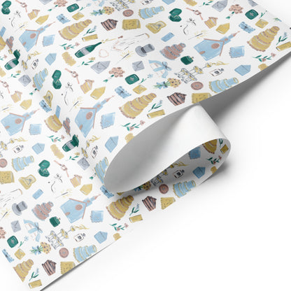 Wedding-themed wrapping paper.
