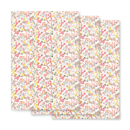 low country boil themed wrapping paper on a white background