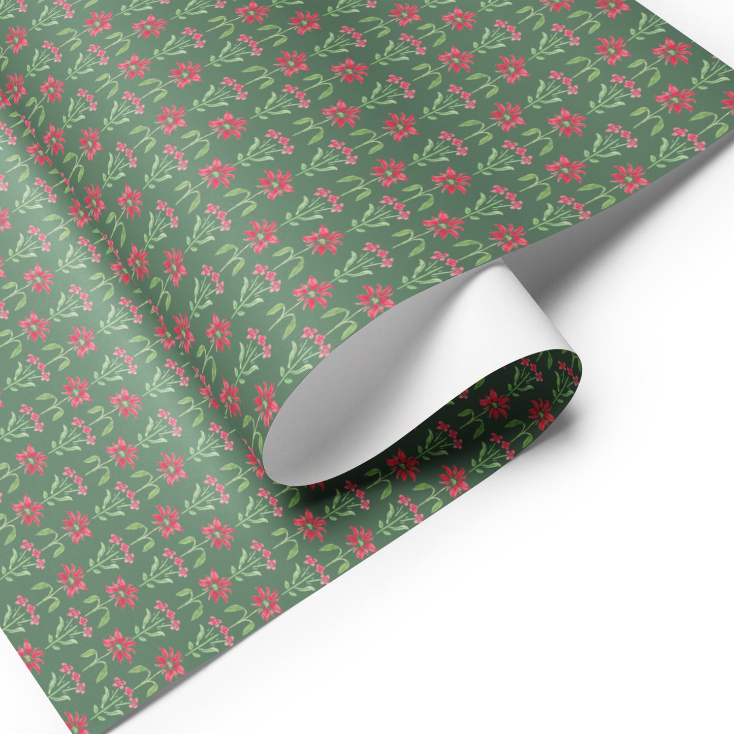 Folksy Poinsettia Gift Wrap