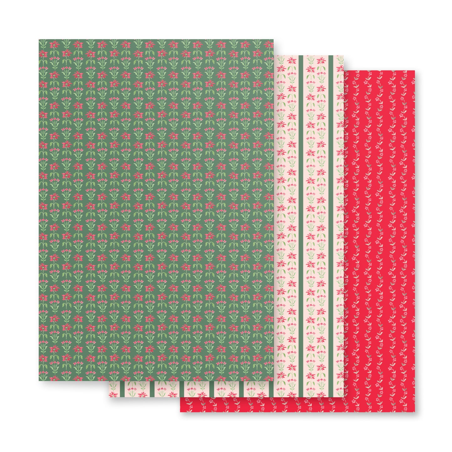 Folksy Poinsettia Gift Wrap